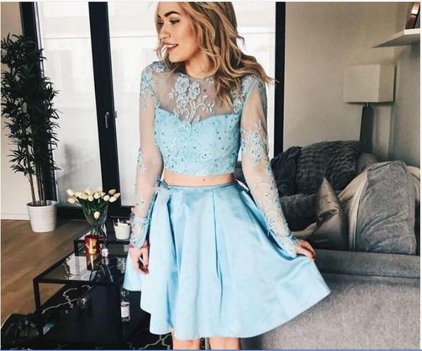 lace long sleeves two piece homecoming dresses modest beading formal short graduations party gowns simple custom vestidos de marriage, Red
lace long sleeves two piece homecoming dresses modest beading formal short graduations party gowns simple custom vestidos de marriage, Red