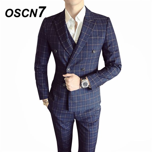 oscn7 casual business chcek 3 piece suit men 2019 wedding dress plaid suits for men party gentleman w6187 three piece, White;black
oscn7 casual business chcek 3 piece suit men 2019 wedding dress plaid suits for men party gentleman w6187 three piece, White;black