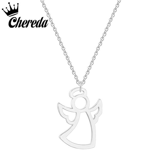 chereda cute women kids jewelry angle choker necklace stainless steel 3 color necklace first communion gift statement, Silver
chereda cute women kids jewelry angle choker necklace stainless steel 3 color necklace first communion gift statement, Silver
