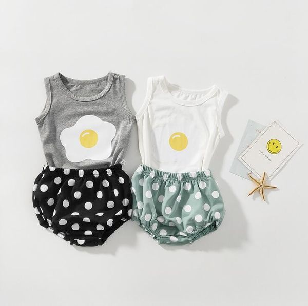 2020 new arrival baby girls 2pcs set vest+dots pp shorts summer kids girls suits 0-2 years, White
2020 new arrival baby girls 2pcs set vest+dots pp shorts summer kids girls suits 0-2 years, White