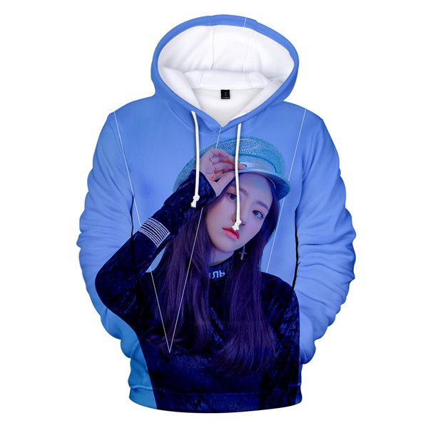 

korea group itzy 3d idol hoodies sweatshirts men/women pullover casual boys/girls trendy popular hooded xxs-4xl fashion clothes, Black