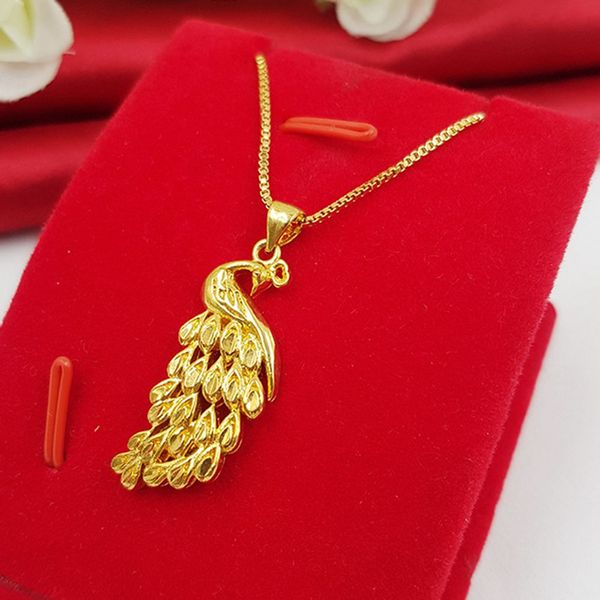 peacock pendant chain 18k yellow gold filled chinese style wedding womens pendant necklace with beautiful animal, Silver
peacock pendant chain 18k yellow gold filled chinese style wedding womens pendant necklace with beautiful animal, Silver