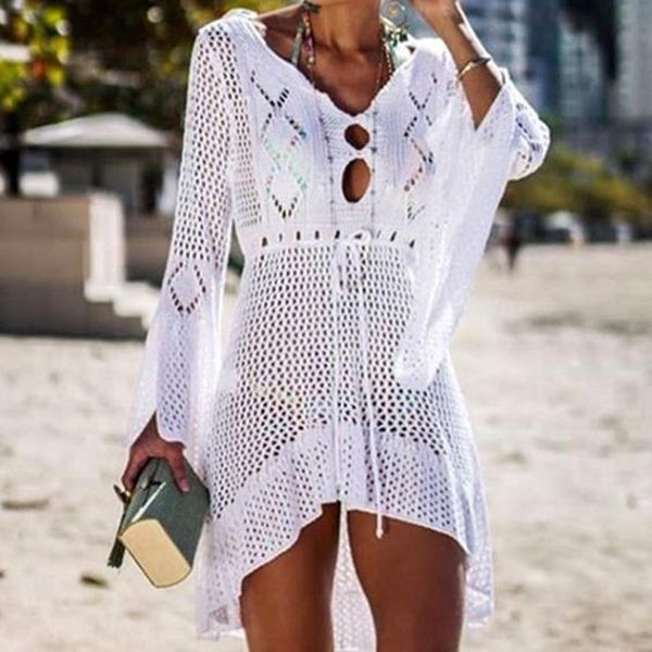 2020 beach cover up crochet knitted tassel tie beachwear tunic long pareos summer swimsuit cover up see-through beach dress
2020 beach cover up crochet knitted tassel tie beachwear tunic long pareos summer swimsuit cover up see-through beach dress