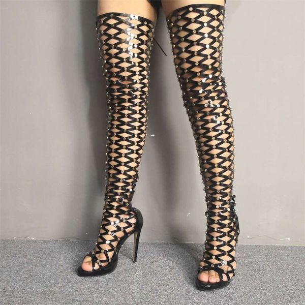 olomm new arrival women thigh high sandals rivets thin high heel sandals open toe black dress shoes women us plus size 5-15
olomm new arrival women thigh high sandals rivets thin high heel sandals open toe black dress shoes women us plus size 5-15