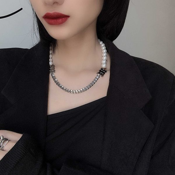 misbhv pearl letter choker necklace for women harajuku streetwear chain necklace metal collar, Silver
misbhv pearl letter choker necklace for women harajuku streetwear chain necklace metal collar, Silver