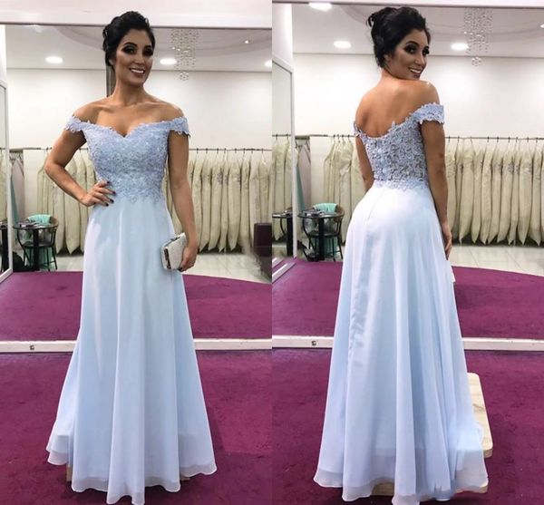 blue chiffon long prom dress 2020 off the shoulder sweetheart appliques evening dresses 2020 customize vestido de formatura party dresses, Black
blue chiffon long prom dress 2020 off the shoulder sweetheart appliques evening dresses 2020 customize vestido de formatura party dresses, Black