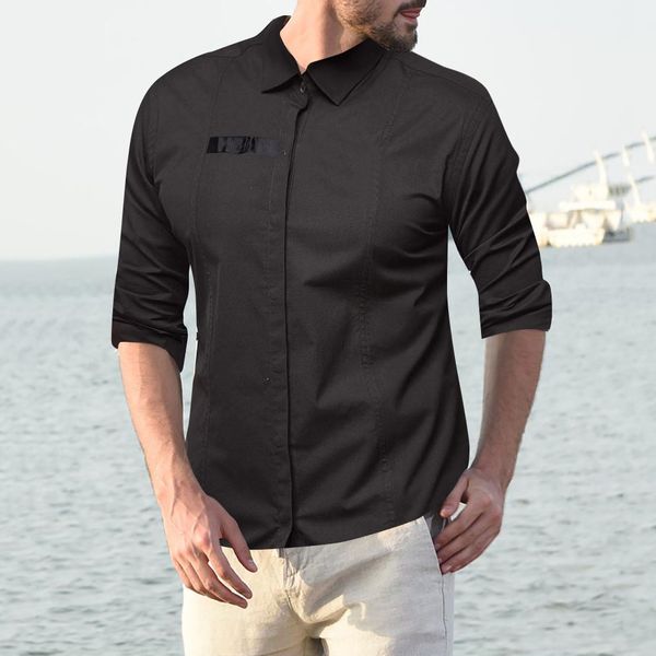 рубашка kancoold рубашка регулярный однобортный мужская мода мужская с длинным рукавом покроя уменьшают сельма блузка карман верхней nov13, White;black 
рубашка kancoold рубашка регулярный однобортный мужская мода мужская с длинным рукавом покроя уменьшают сельма блузка карман верхней nov13, White;black