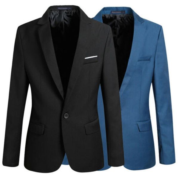 2019 s-4xl men's formal slim fit formal one button suit long sleeve notched blazer cotton blend coat jacket top, White;black
2019 s-4xl men's formal slim fit formal one button suit long sleeve notched blazer cotton blend coat jacket top, White;black