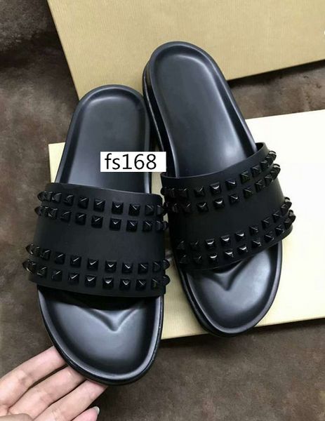 donna studded flat shoes designer willow nails soft bottom rubber slippers men rivet spikes flat slipperswith boxs, Black
donna studded flat shoes designer willow nails soft bottom rubber slippers men rivet spikes flat slipperswith boxs, Black