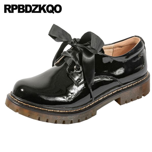 genuine leather patent creepers round toe black muffin elevator platform real lace up vintage women oxfords shoes luxury flats
genuine leather patent creepers round toe black muffin elevator platform real lace up vintage women oxfords shoes luxury flats