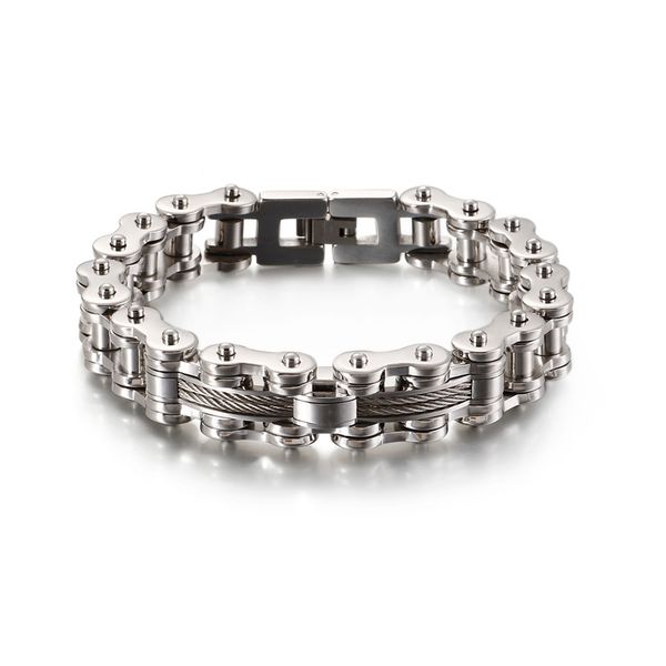 high-quality fashion men black gold engine bike chain stainless steel cable rock locomotive bicycle bike chain bracelets jewelry
high-quality fashion men black gold engine bike chain stainless steel cable rock locomotive bicycle bike chain bracelets jewelry