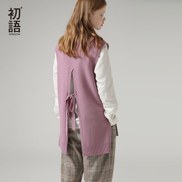 toyouth autumn fashion back bandage sweaters women round neck sleeve pullover tanks solid split sweater, Black;white
toyouth autumn fashion back bandage sweaters women round neck sleeve pullover tanks solid split sweater, Black;white