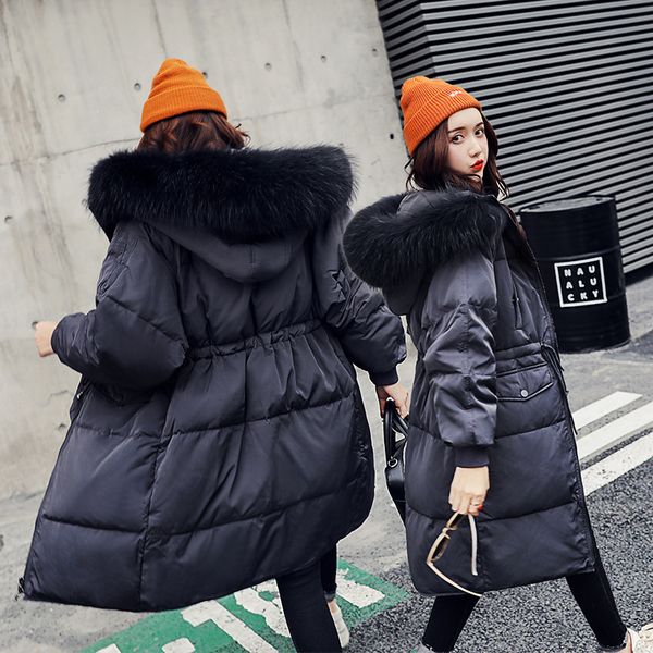 white duck down coat women's long outewear coats new winter large natural fur collar loose jacket hooded coat cc109, Black
white duck down coat women's long outewear coats new winter large natural fur collar loose jacket hooded coat cc109, Black