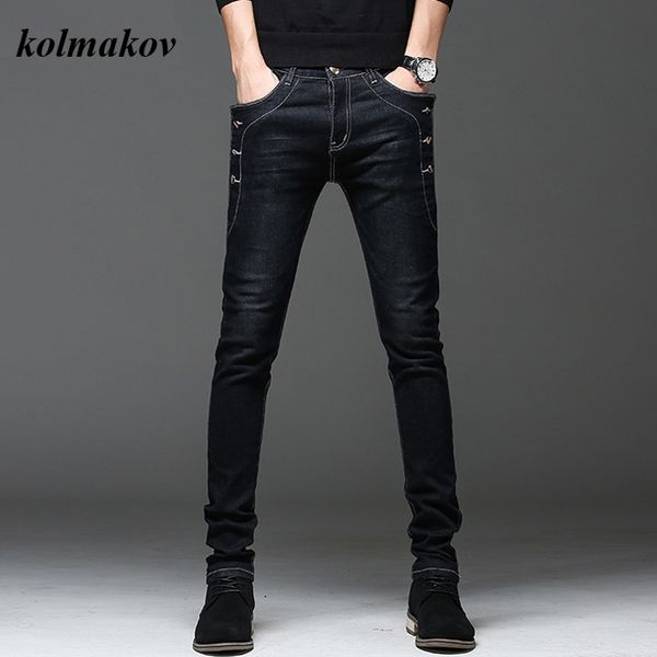 kolmakov new arrival style men boutique denim jeans fashion casual solid slim men's pencil pants skinny trousers, Blue
kolmakov new arrival style men boutique denim jeans fashion casual solid slim men's pencil pants skinny trousers, Blue