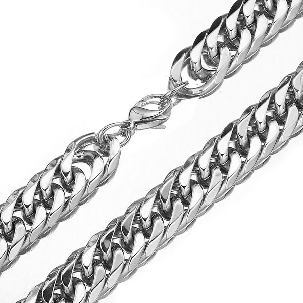 16mm 19mm heavy double curb cuban link chain for men's sivler color bracelet or necklace 8-40 inches stainless steel jewelry, Silver
16mm 19mm heavy double curb cuban link chain for men's sivler color bracelet or necklace 8-40 inches stainless steel jewelry, Silver