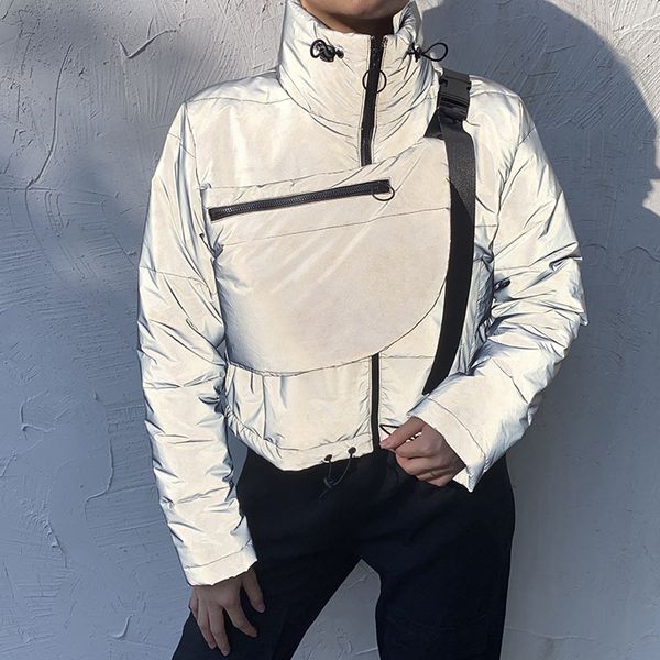 reflective jacket women spring autumn short streetwear reflect light white grey coat with drawstring zip chest bag decorate, Black;brown
reflective jacket women spring autumn short streetwear reflect light white grey coat with drawstring zip chest bag decorate, Black;brown