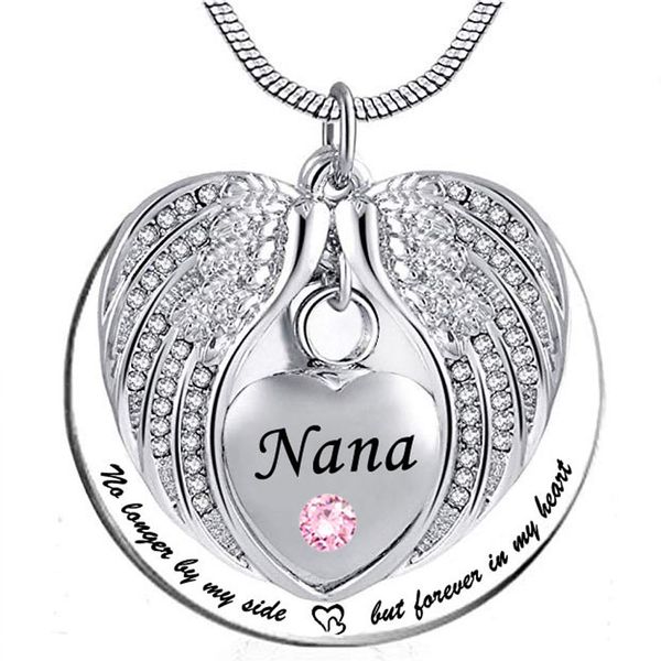 nana angel wing urn necklace for ashes, heart cremation memorial keepsake pendant necklace jewelry with fill kit and gift, Silver
nana angel wing urn necklace for ashes, heart cremation memorial keepsake pendant necklace jewelry with fill kit and gift, Silver