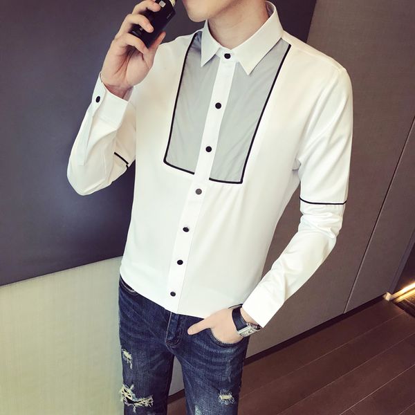 fashion 2020 patchwork color men casual shirts slim fit streetwear suit collar prom tuxedo 3xl, White;black
fashion 2020 patchwork color men casual shirts slim fit streetwear suit collar prom tuxedo 3xl, White;black