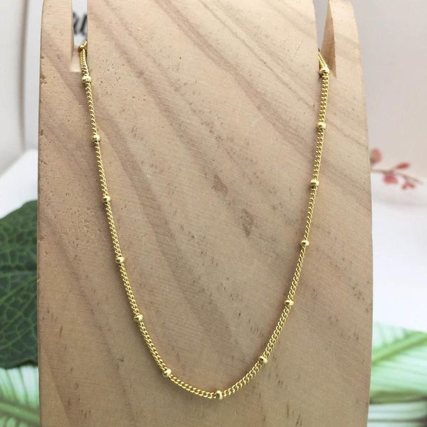 2019 100% 925 sterling silver classic gold beaded chain necklace women charm fashion personality jewelry wholesale
2019 100% 925 sterling silver classic gold beaded chain necklace women charm fashion personality jewelry wholesale