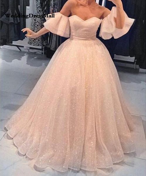 2021 bling blush ball gown wedding dress half sleeves off shoulder sweetheart floor length lace-up saudi arabia bride dresses, White
2021 bling blush ball gown wedding dress half sleeves off shoulder sweetheart floor length lace-up saudi arabia bride dresses, White