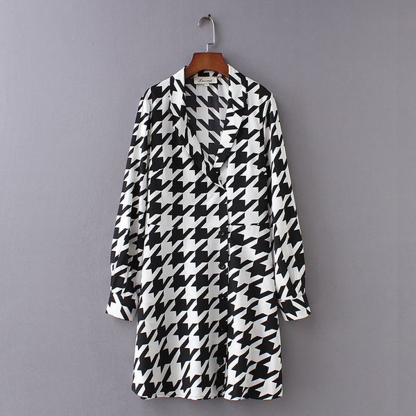 2019 new women vintage long sleeve houndstooth printing mini dress euro retro vestidos chic casual slim business dresses ds2743, Black;gray
2019 new women vintage long sleeve houndstooth printing mini dress euro retro vestidos chic casual slim business dresses ds2743, Black;gray