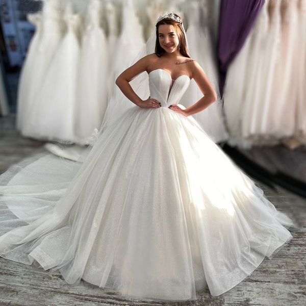 exquisite long train princess wedding dresses sweetheart corset back tulle bridal dress plus size wedding party gowns robe de mariee, White
exquisite long train princess wedding dresses sweetheart corset back tulle bridal dress plus size wedding party gowns robe de mariee, White