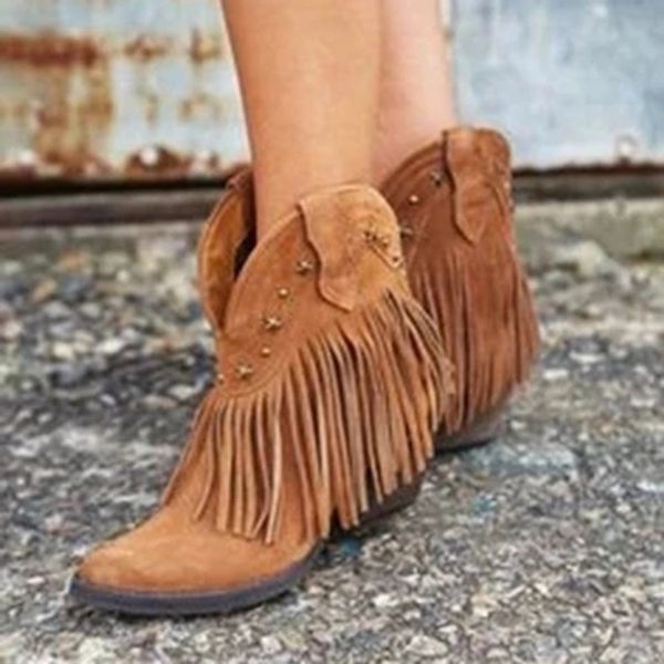 monerffi short boots women tassels pointed toe boots rivets brown warm non-slip autumn fringe boot shoes for ladies botas mujer, Black
monerffi short boots women tassels pointed toe boots rivets brown warm non-slip autumn fringe boot shoes for ladies botas mujer, Black