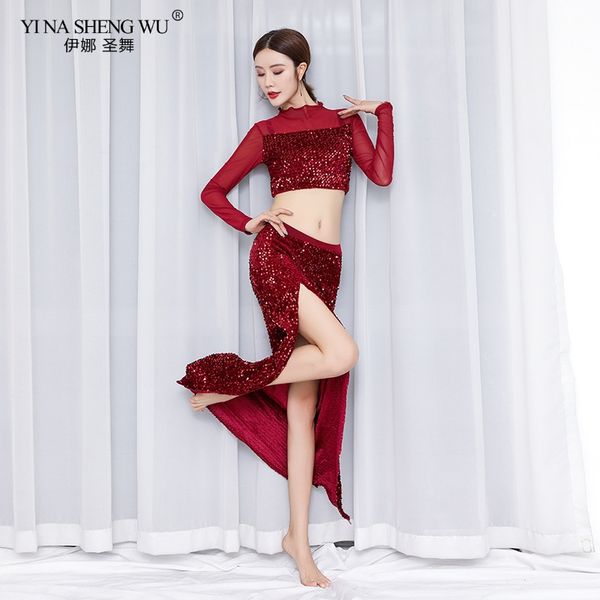 women new style belly dance sequin set new oriental dance competition costume long skirt 2pcs in belly wear, Black;red
women new style belly dance sequin set new oriental dance competition costume long skirt 2pcs in belly wear, Black;red