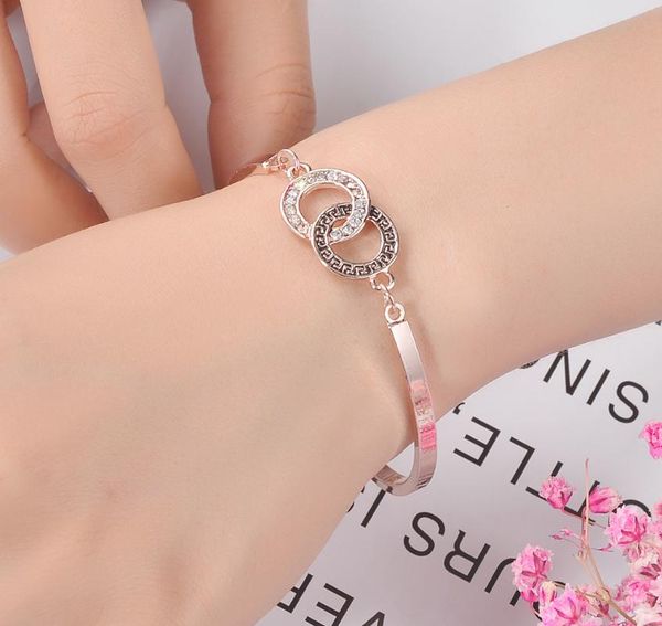 european and american fashion bracelets with concentric circles ladies rhinestones bracelets for trendy women female gifts, White
european and american fashion bracelets with concentric circles ladies rhinestones bracelets for trendy women female gifts, White