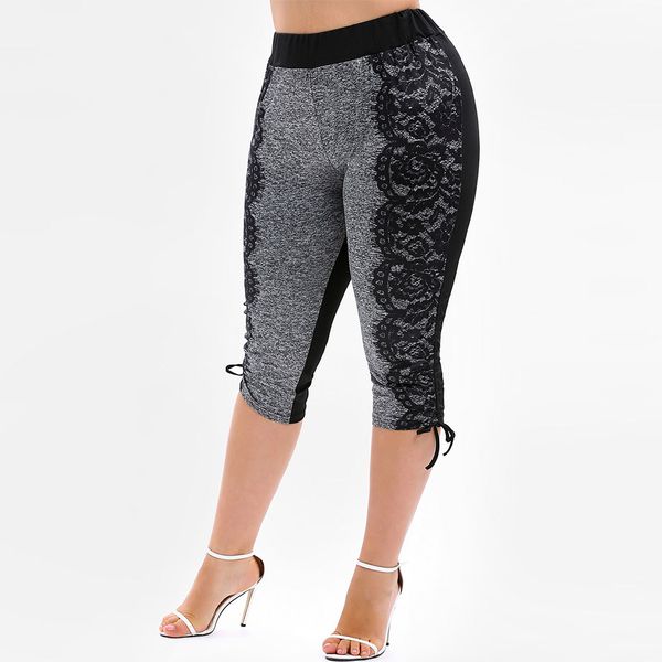 rosegal plus size 3d lace print drawstring capri leggings elastic high waist women summer skinny fitness leggings pants trousers, Black
rosegal plus size 3d lace print drawstring capri leggings elastic high waist women summer skinny fitness leggings pants trousers, Black