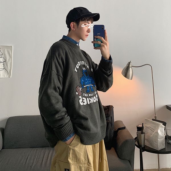 2019 winter new korean version of the cartoon printed pullover couple fashion casual loose round neck sweater gray / brown -xl, White;black
2019 winter new korean version of the cartoon printed pullover couple fashion casual loose round neck sweater gray / brown -xl, White;black