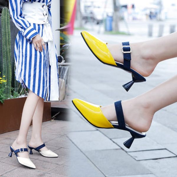 net red sandals and slippers women wear 2020 new pointed women's shoes muller shoes baotou ladies high heels ins tide, Black
net red sandals and slippers women wear 2020 new pointed women's shoes muller shoes baotou ladies high heels ins tide, Black