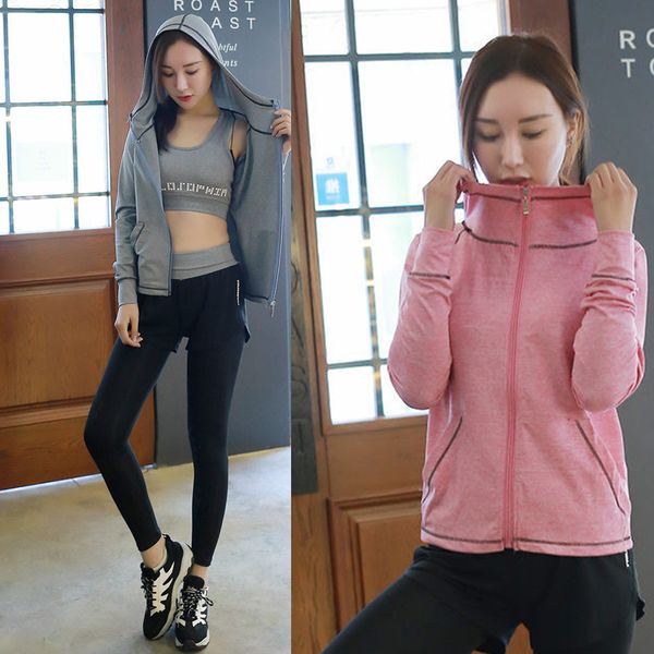 2019 female running coat sports yoga training workout fitness breathable long sleeve gym jacket sports clothes yoga, Black;red
2019 female running coat sports yoga training workout fitness breathable long sleeve gym jacket sports clothes yoga, Black;red