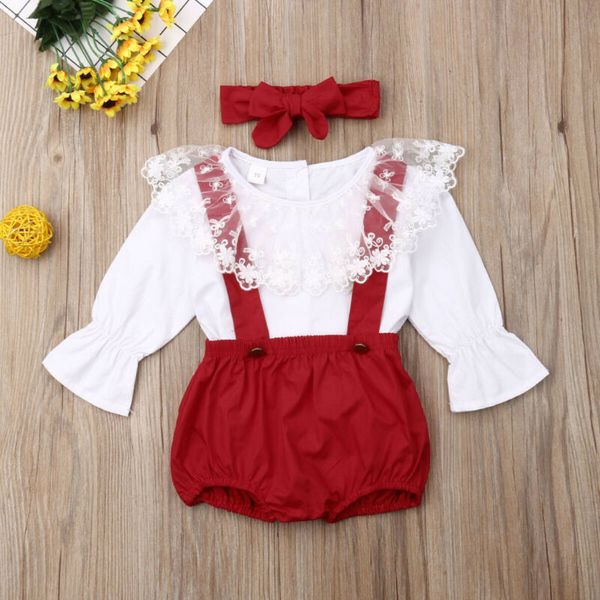 3pcs kids baby girls clothing set lace long sleeve t-shirt bib pants leggings playsuit outfits baby clothes girls clothing, White
3pcs kids baby girls clothing set lace long sleeve t-shirt bib pants leggings playsuit outfits baby clothes girls clothing, White