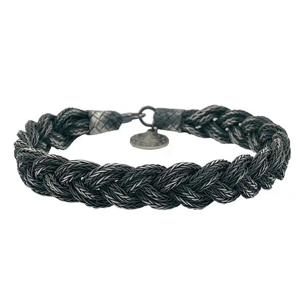 925 sterling silver woven bracelet retro simplicity fashion style lovers, Black
925 sterling silver woven bracelet retro simplicity fashion style lovers, Black