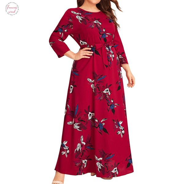 plus size 5xl dress women maxi dress casual floral print o neck long sleeve long dress with belt vestidos 813, Black;gray
plus size 5xl dress women maxi dress casual floral print o neck long sleeve long dress with belt vestidos 813, Black;gray