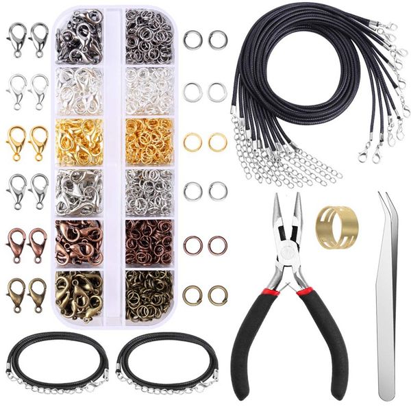 1050 pcs jewelry jump rings lobster clasps necklace repair kit with jewelry pliers brass jump ring opener black waxed necklace c
1050 pcs jewelry jump rings lobster clasps necklace repair kit with jewelry pliers brass jump ring opener black waxed necklace c