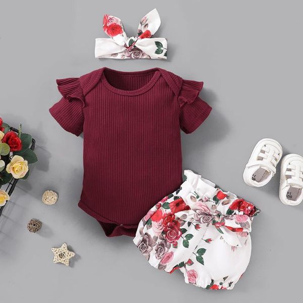 fashion infant newborn baby girls 3pcs short-sleeved ruffles solid romper bodysuit+floral shorts+headband summer outfits sets, White
fashion infant newborn baby girls 3pcs short-sleeved ruffles solid romper bodysuit+floral shorts+headband summer outfits sets, White