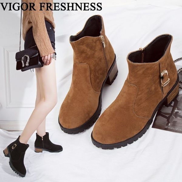 vigor freshness women boots flock ankle boots winter women autumn round toe ladies low heels bota feminina wy133, Black
vigor freshness women boots flock ankle boots winter women autumn round toe ladies low heels bota feminina wy133, Black