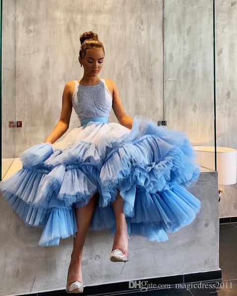 sky blue sparkly short prom dresses jewel neck backless sequined tea length tiered tulle puffy evening party dress robes de soirée, Black
sky blue sparkly short prom dresses jewel neck backless sequined tea length tiered tulle puffy evening party dress robes de soirée, Black