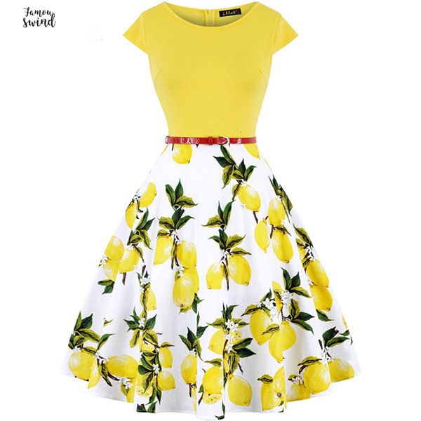 dress summer vintage 50s skater cap sleeve o neck floral flower lemon summer printed rockabilly pin up 60s casual new, Black;gray 
dress summer vintage 50s skater cap sleeve o neck floral flower lemon summer printed rockabilly pin up 60s casual new, Black;gray