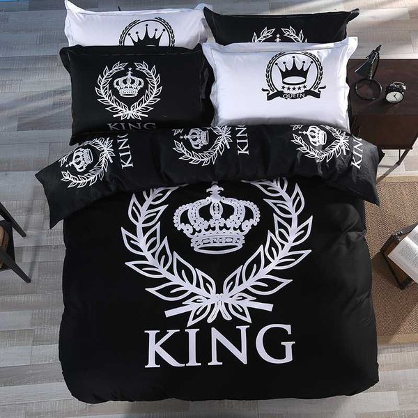 мода king crown 100% хлопок пододеяльник комплект с кроватью плоский лист и наволочка черный белый одноместный king size постельные пр
мода king crown 100% хлопок пододеяльник комплект с кроватью плоский лист и наволочка черный белый одноместный king size постельные пр