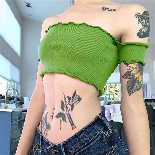 2020 summer ins fashion women's one-line shoulder wrapped chest uncovered short-sleeved t-shirt t-shirt vest vest women, White
2020 summer ins fashion women's one-line shoulder wrapped chest uncovered short-sleeved t-shirt t-shirt vest vest women, White