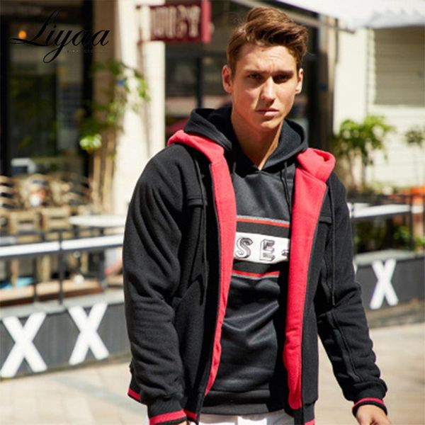 men's hoodies & sweatshirts liyaa men autumn brand solid color splice hooded male casual zipper cardigan hoodie, Black
men's hoodies & sweatshirts liyaa men autumn brand solid color splice hooded male casual zipper cardigan hoodie, Black