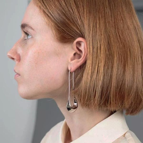 long drop earrings for women simple elegant design metal piercing gold earings ladies big earring party show jewellery, Silver
long drop earrings for women simple elegant design metal piercing gold earings ladies big earring party show jewellery, Silver