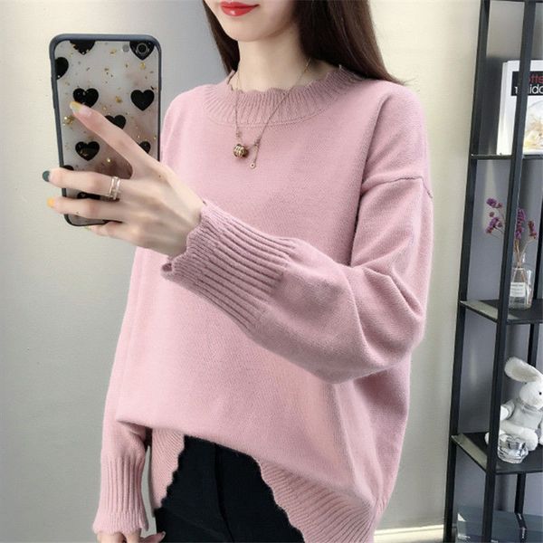 2019 autumn new korean women's loose sweater sweater solid color lace collar long-sleeved pullover shirt tide, White;black
2019 autumn new korean women's loose sweater sweater solid color lace collar long-sleeved pullover shirt tide, White;black