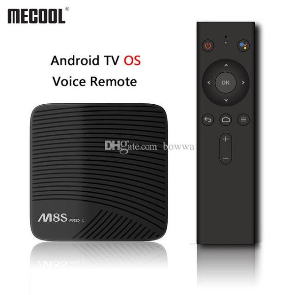 

mecool m8s pro l android tv os netflix 1080p 3gb/32gb youtube 4k tv box with voice remote amlogic s912 802.11ac wifi