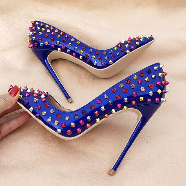 casual designer lady fashion women pumps pointed toe royal blue patent spikes designers high heels pumps 12cm 10cm 8cm stiletto heeled, Black
casual designer lady fashion women pumps pointed toe royal blue patent spikes designers high heels pumps 12cm 10cm 8cm stiletto heeled, Black