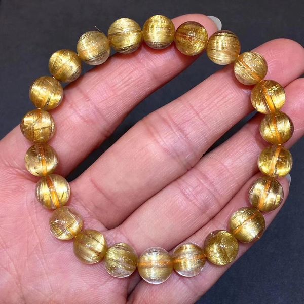 9mm genuine natural gold rutilated quartz bracelets for women men stretch crystal round bead bracelet, Golden;silver
9mm genuine natural gold rutilated quartz bracelets for women men stretch crystal round bead bracelet, Golden;silver