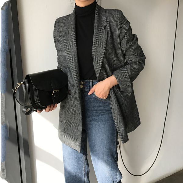 autumn spring jacket women suit coats plaid outwear casual turn down collar office wear work runway jackets blazer, White;black
autumn spring jacket women suit coats plaid outwear casual turn down collar office wear work runway jackets blazer, White;black